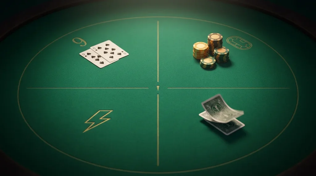 Imagen editorial ilustrando: Variantes de baccarat: mini baccarat, speed y punto banco