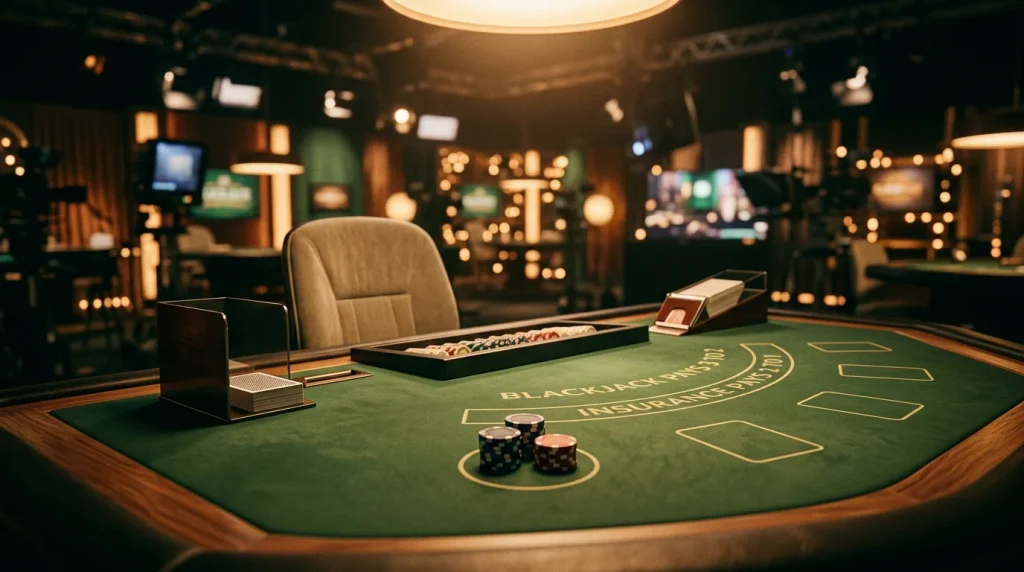 Imagen editorial ilustrando: Blackjack en vivo: mejores mesas online