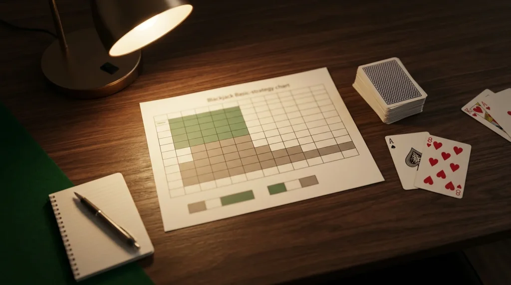 Imagen editorial ilustrando: Estrategias para ganar al blackjack