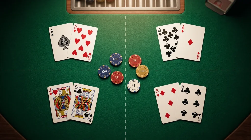 Imagen editorial ilustrando: Variantes de blackjack online: Power, Infinite y Speed