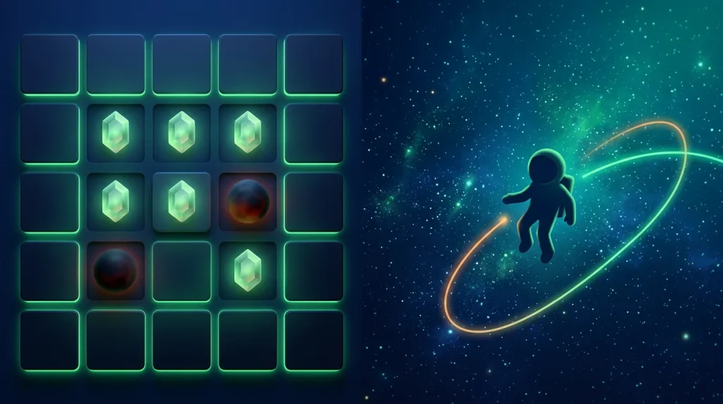 Imagen editorial ilustrando: Mines y Spaceman: guía de minijuegos de casino